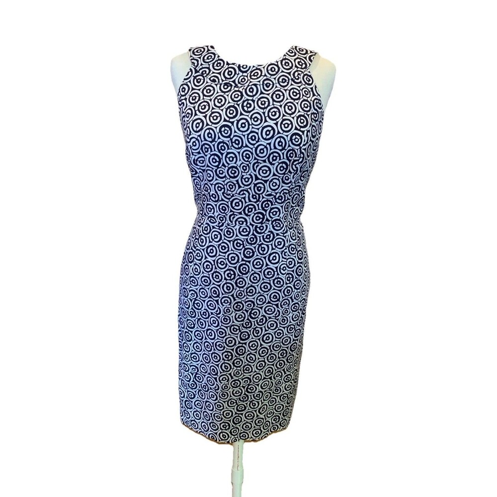 Adrianna Papell $148 Sleeveless Summer Dress Sz 12/14 Career Office Navy *Read